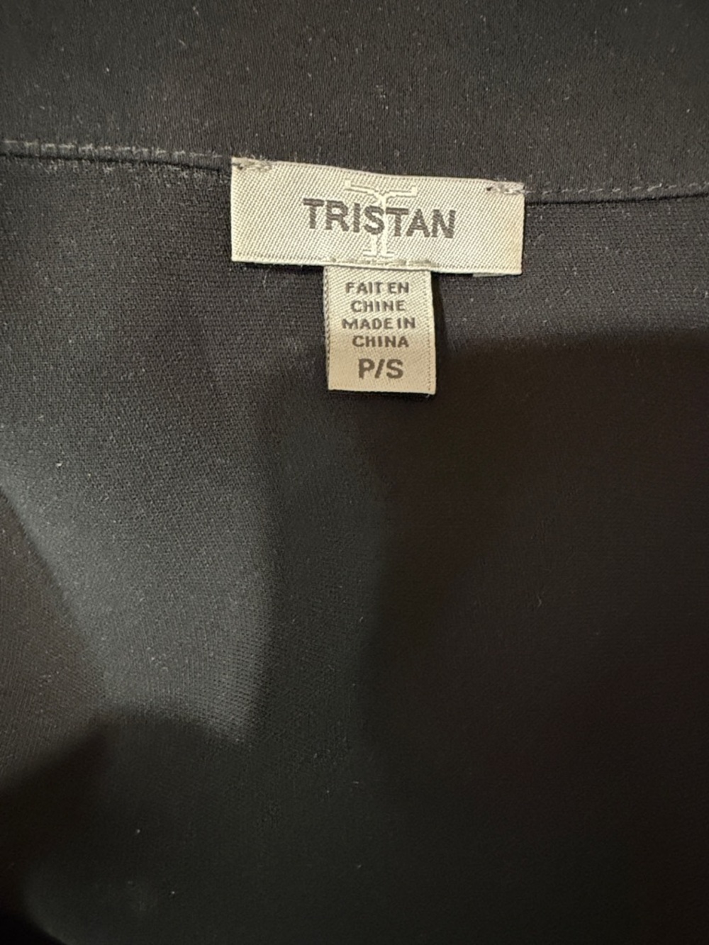 Tristan Black V-Neck Short-Sleeve Blouse, Size Small - Picture 5 of 7
